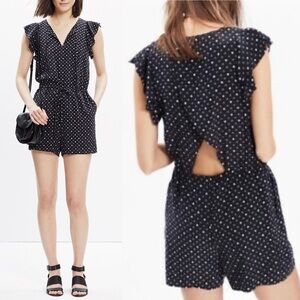 Madewell women’s Romper Petalplay Polka Dots XXS